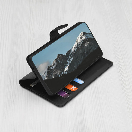 Kotelo Apple iPhone 17:lle, Techsuit, Leather Folio, Musta