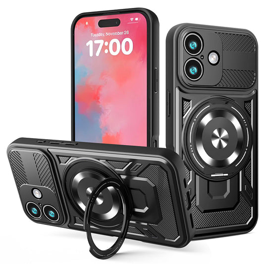 Suojakotelo Apple iPhone 17:lle, Techsuit, RuggedCam, Musta