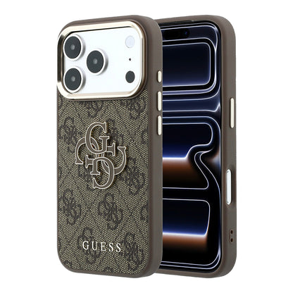 Kuori Apple iPhone 18 Pro / 17 Pro, Guess, 4G Big Resin Logo, Ruskea
