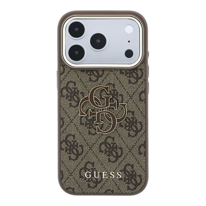 Kuori Apple iPhone 18 Pro / 17 Pro, Guess, 4G Big Resin Logo, Ruskea
