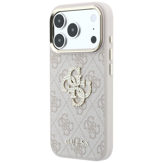 Kuori Apple iPhone 18 Pro / 17 Pro, Guess, 4G Big Strass Logo, Vaaleanpunainen