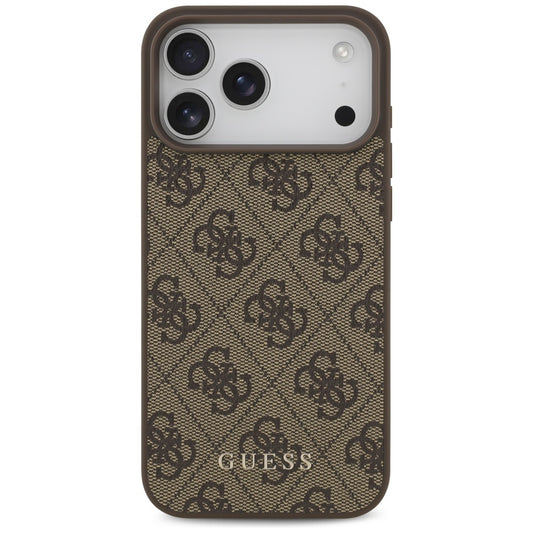 Kuori Apple iPhone 18 Pro / 17 Pro:lle, Guess, 4G Classic Logo, Ruskea