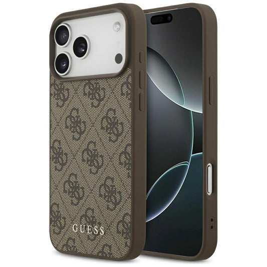 Kuori Apple iPhone 18 Pro / 17 Pro:lle, Guess, 4G Classic Logo, Ruskea