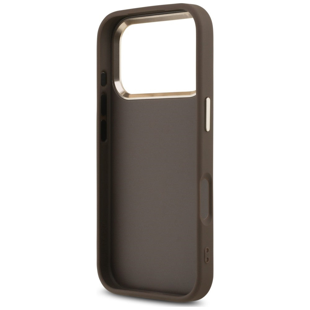 Suojakuori Apple iPhone 18 Pro / 17 Pro -puhelimelle, Guess, 4G Classic Logo with Strap, kullanruskea