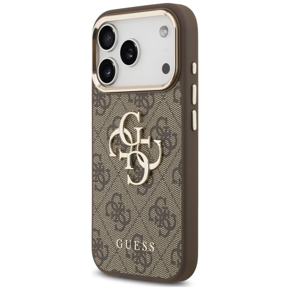 Suojakuori Apple iPhone 18 Pro / 17 Pro -puhelimelle, Guess, 4G Classic Logo with Strap, kullanruskea