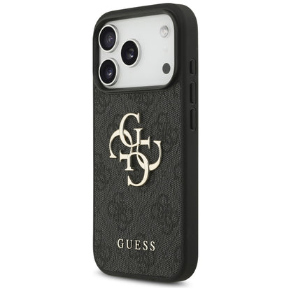 Kuori Apple iPhone 18 Pro / 17 Pro:lle, Guess, 4G Classic Logo hihnalla, Musta