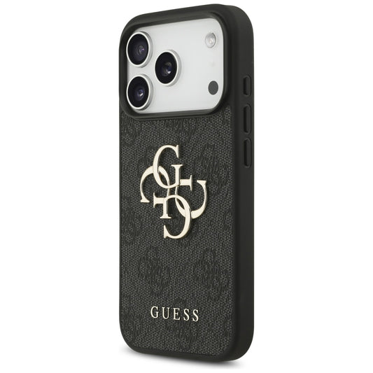 Kuori Apple iPhone 18 Pro / 17 Pro:lle, Guess, 4G Classic Logo hihnalla, Musta