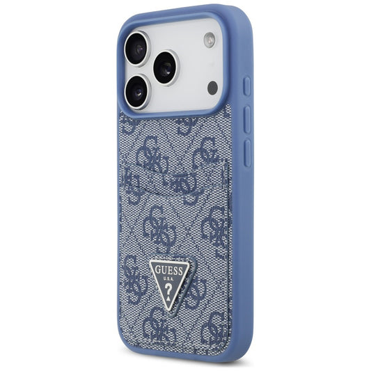 Suojakuori Apple iPhone 18 Pro / 17 Pro -puhelimelle, Guess, 4G Double Card Triangle, sininen
