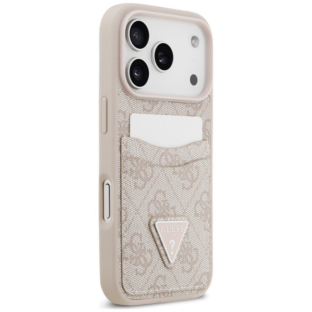 Case for Apple iPhone 18 Pro / 17 Pro, Guess, 4G Double Card Triangle, Pink