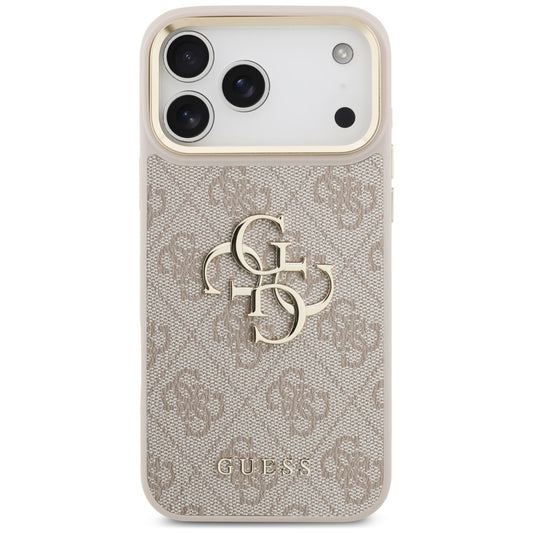 Suojakuori Apple iPhone 18 Pro / 17 Pro -puhelimelle, Guess, Big 4G Classic Logo & Big Strap Metal Buttons, vaaleanpunainen