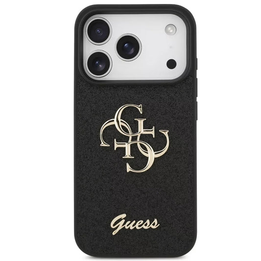 Kuori Apple iPhone 18 Pro / 17 Pro:lle, Guess, Fixed Glitter Big 4G, Musta