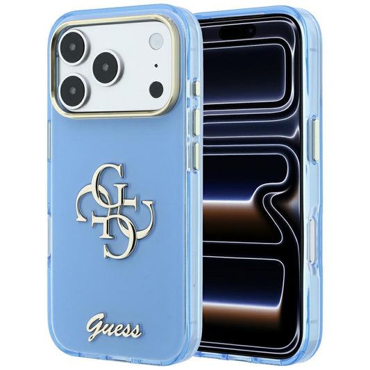 Kuori Apple iPhone 18 Pro / 17 Pro:lle, Guess, IML 4G Metal Script, Sininen