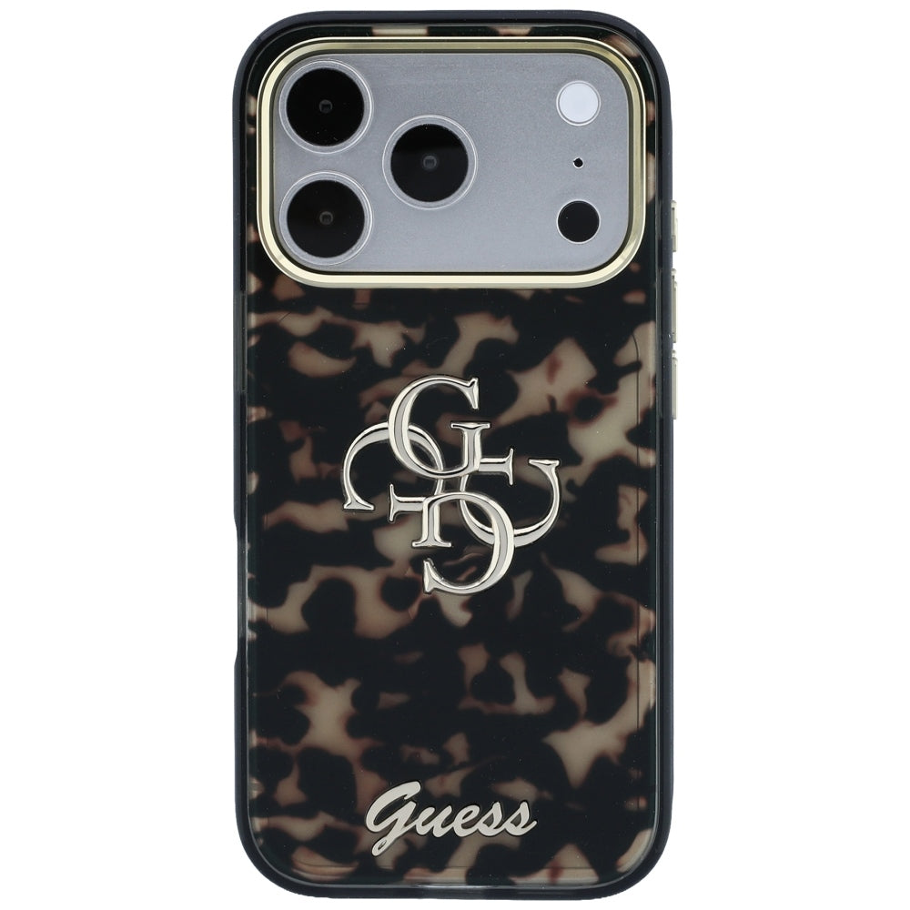 Case for Apple iPhone 18 Pro / 17 Pro, Guess, IML 4G Metal Script, Brown