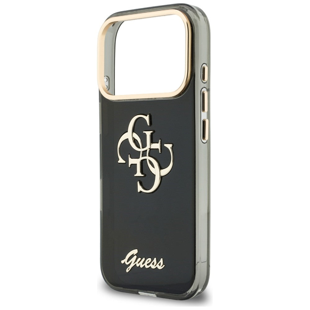 Case for Apple iPhone 18 Pro / 17 Pro, Guess, IML 4G Metal Script, Black