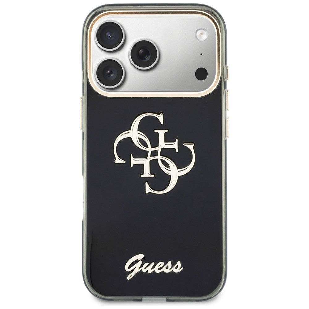 Case for Apple iPhone 18 Pro / 17 Pro, Guess, IML 4G Metal Script, Black