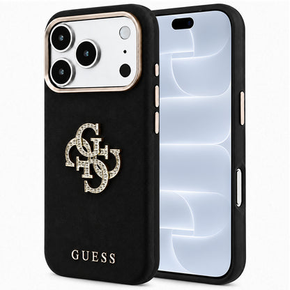 Kuori Apple iPhone 18 Pro / 17 Pro:lle, Guess, Smooth Big Strass Logo, Musta