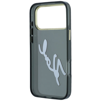 Kuori Apple iPhone 18 Pro / 17 Pro:lle, Karl Lagerfeld, IML Big Signature Resin Logo ja Metallikehys, Musta