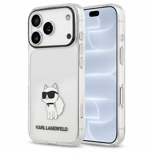 Suojakuori Apple iPhone 18 Pro / 17 Pro -puhelimelle, Karl Lagerfeld, IML Choupette NFT, läpinäkyvä