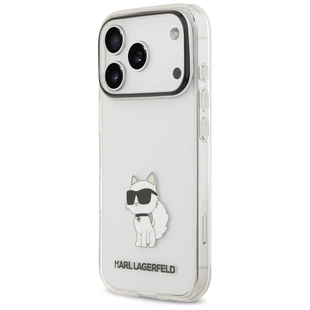 Suojakuori Apple iPhone 18 Pro / 17 Pro -puhelimelle, Karl Lagerfeld, IML Choupette NFT, läpinäkyvä