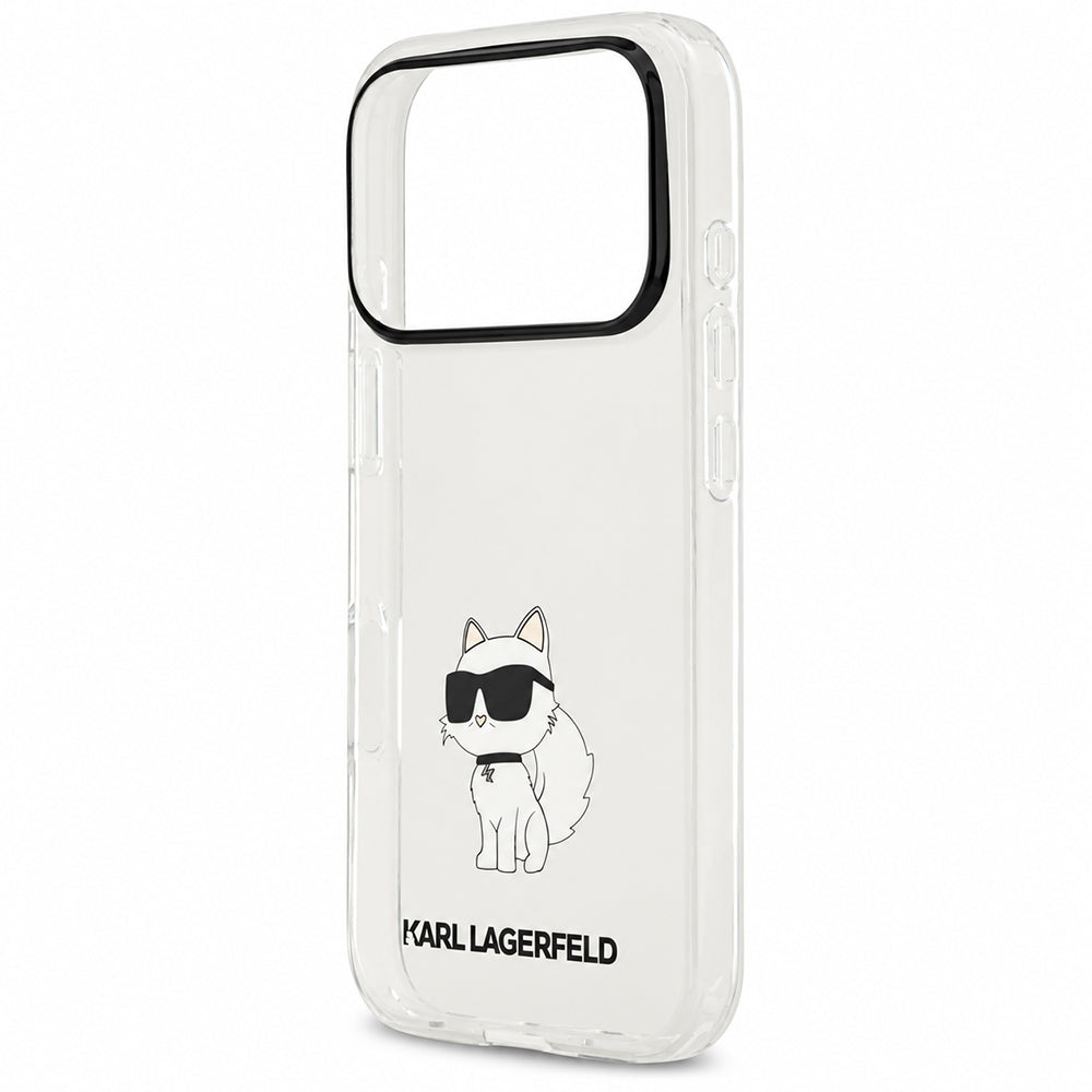 Suojakuori Apple iPhone 18 Pro / 17 Pro -puhelimelle, Karl Lagerfeld, IML Choupette NFT, läpinäkyvä