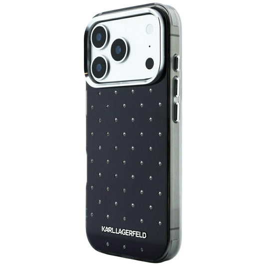 Kuori Apple iPhone 18 Pro / 17 Pro:lle, Karl Lagerfeld, IML strassit ja elektrolysoitu logo, musta