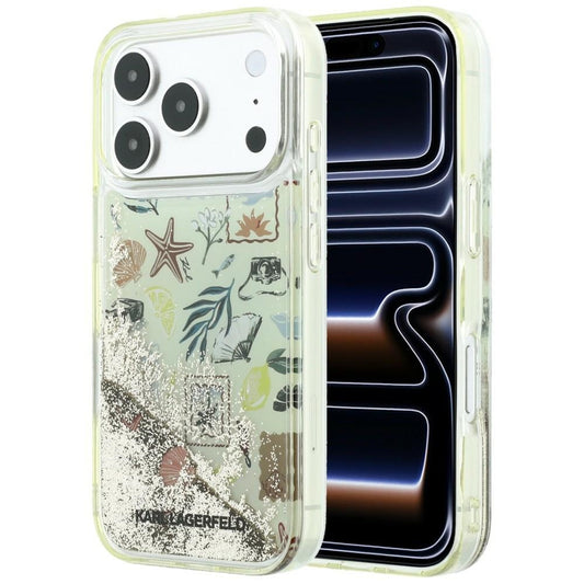 Kuori Apple iPhone 18 Pro / 17 Pro:lle, Karl Lagerfeld, Liquid Glitter Beach and Sand, beige