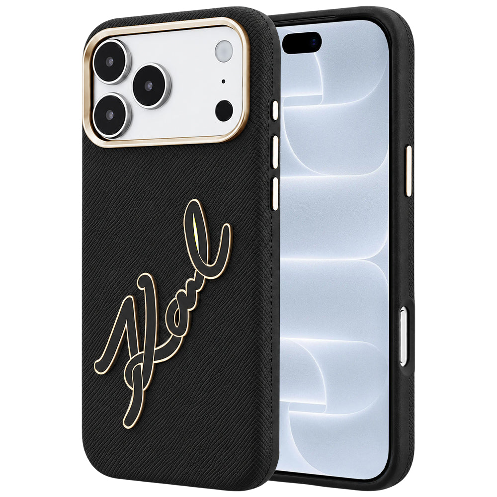 Kuori Apple iPhone 18 Pro / 17 Pro:lle, Karl Lagerfeld, Smooth Big Resin Signature Logo, Musta