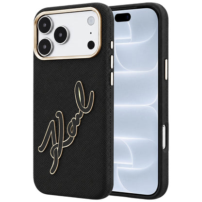 Kuori Apple iPhone 18 Pro / 17 Pro:lle, Karl Lagerfeld, Smooth Big Resin Signature Logo, Musta