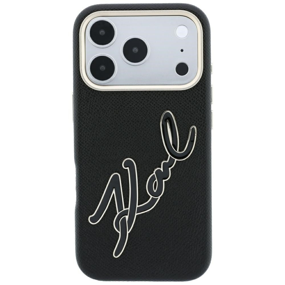 Kuori Apple iPhone 18 Pro / 17 Pro:lle, Karl Lagerfeld, Smooth Big Resin Signature Logo, Musta