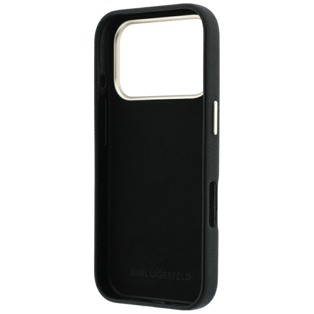 Kuori Apple iPhone 18 Pro / 17 Pro:lle, Karl Lagerfeld, Smooth Big Resin Signature Logo, Musta
