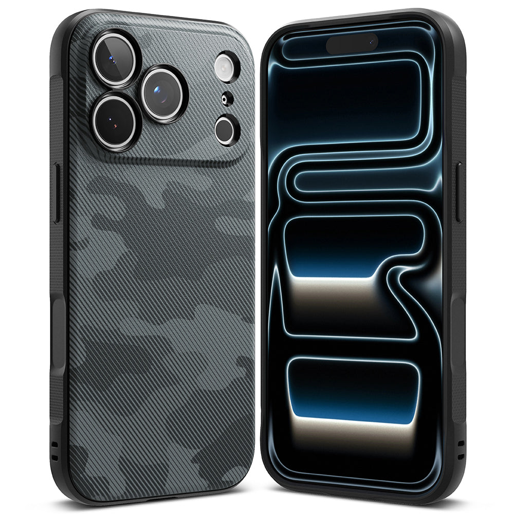 Kuori Apple iPhone 18 Pro / 17 Pro:lle, Ringke, Onyx, Maastokuvio