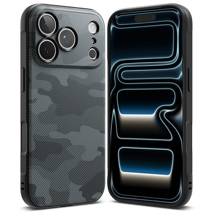Kuori Apple iPhone 18 Pro / 17 Pro:lle, Ringke, Onyx, Maastokuvio