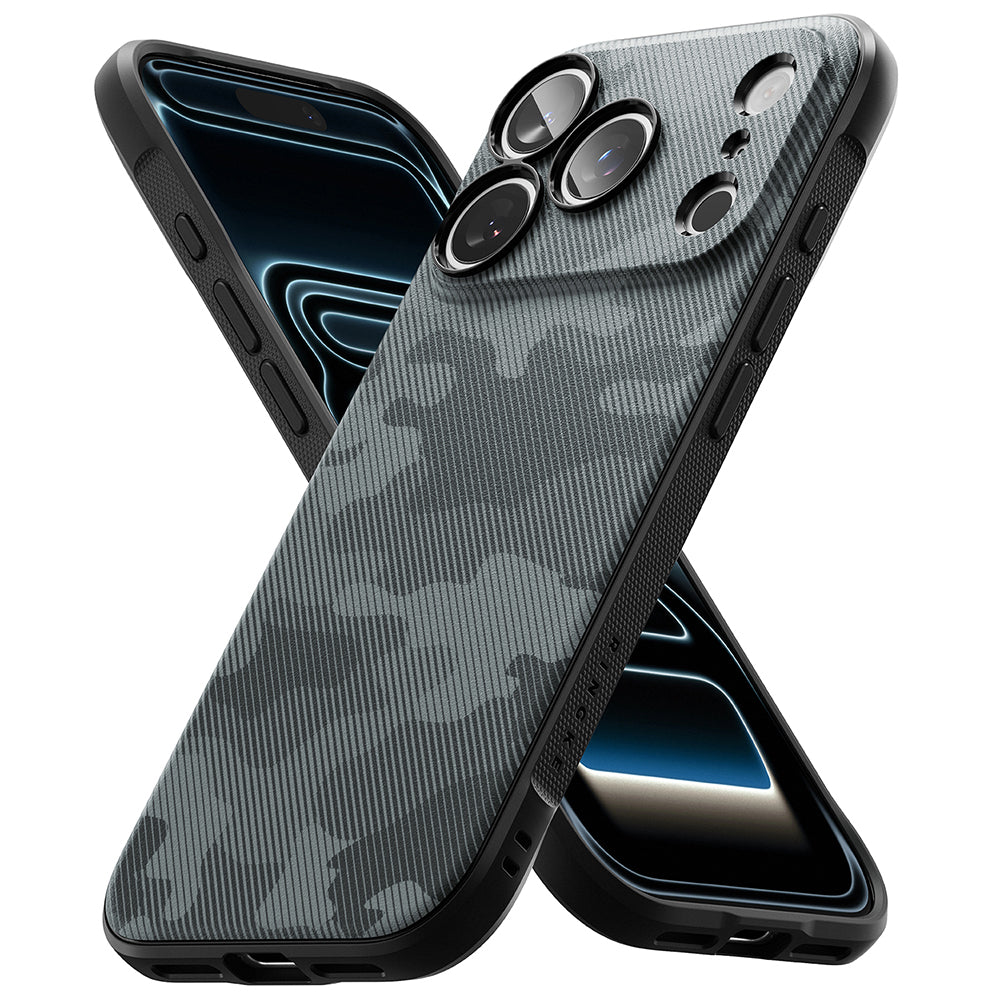 Kuori Apple iPhone 18 Pro / 17 Pro:lle, Ringke, Onyx, Maastokuvio