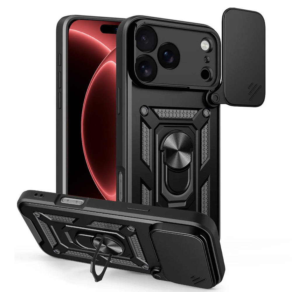 Kuori Apple iPhone 18 Pro / 17 Pro:lle, Techsuit, CamShield, Musta