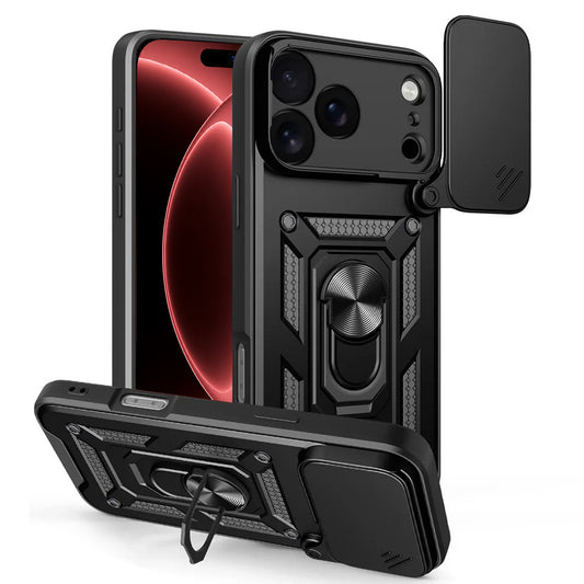 Kuori Apple iPhone 18 Pro / 17 Pro:lle, Techsuit, CamShield, Musta