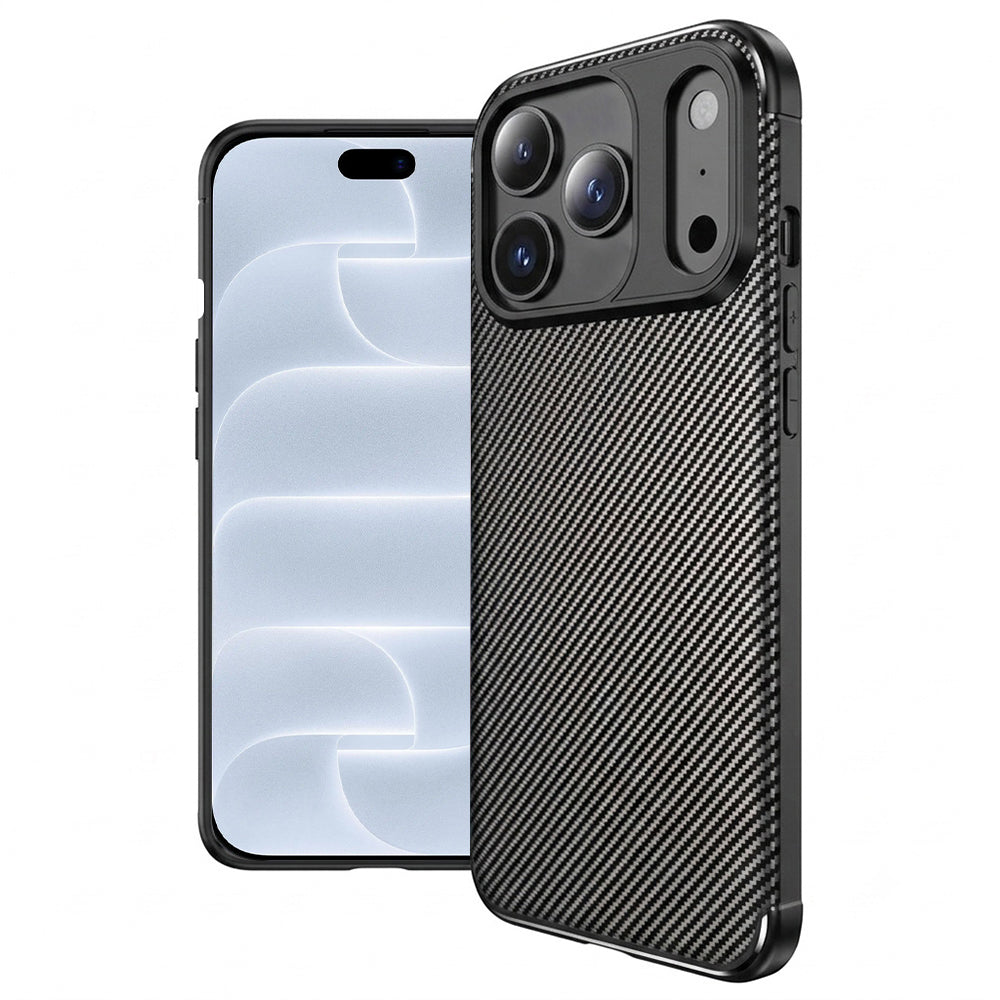 Case for Apple iPhone 18 Pro / 17 Pro, Techsuit, CarbonFiber, Black