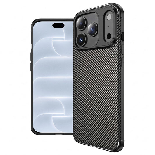 Suojakuori Apple iPhone 18 Pro / 17 Pro -puhelimelle, Techsuit, CarbonFiber, musta