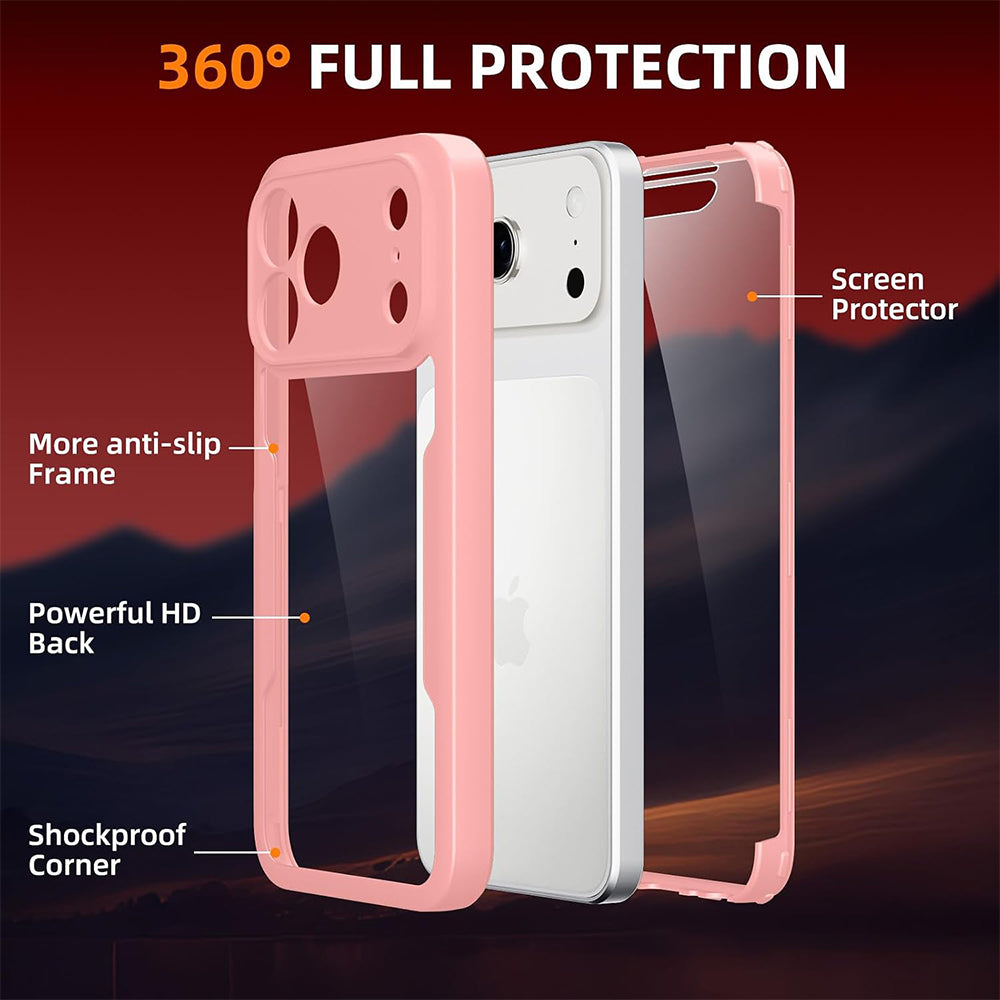 Kuori Apple iPhone 18 Pro / 17 Pro:lle, Techsuit, ColorVerse 360, Vaaleanpunainen