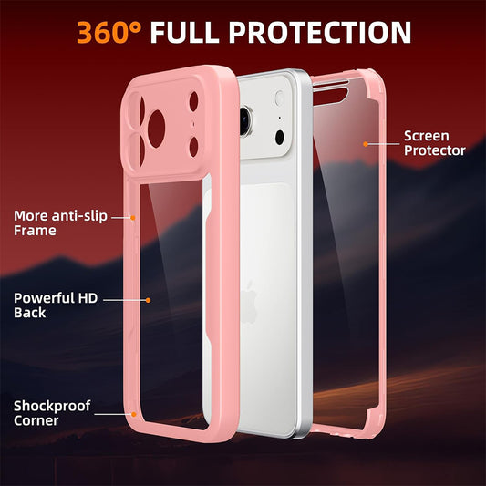 Kuori Apple iPhone 18 Pro / 17 Pro:lle, Techsuit, ColorVerse 360, Vaaleanpunainen