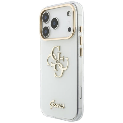 Case for Apple iPhone 18 Pro, Guess, IML 4G Metal Script, White