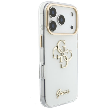 Case for Apple iPhone 18 Pro, Guess, IML 4G Metal Script, White