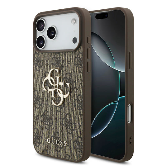 Kuori Apple iPhone 18 Pro Max / 17 Pro Max, Guess, 4G Big Logo, Ruskea