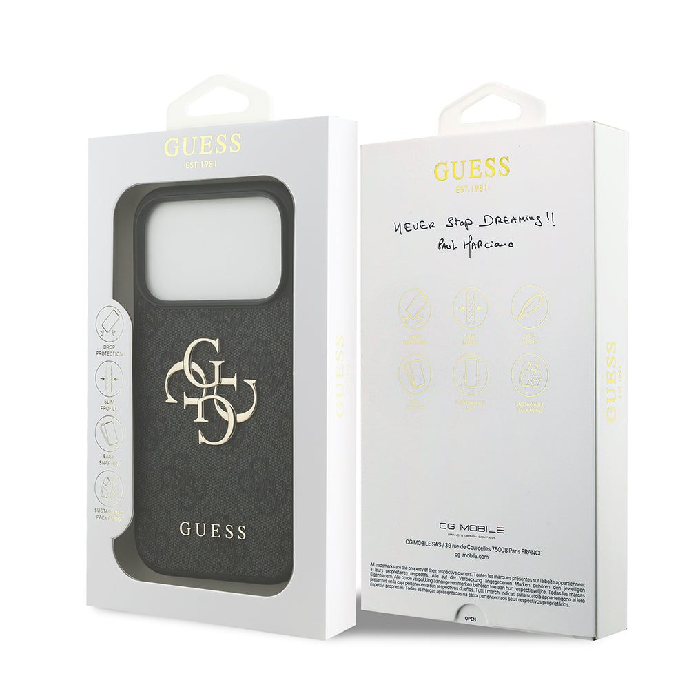 Kuori Apple iPhone 18 Pro Max / 17 Pro Max, Guess, 4G Big Logo, Musta