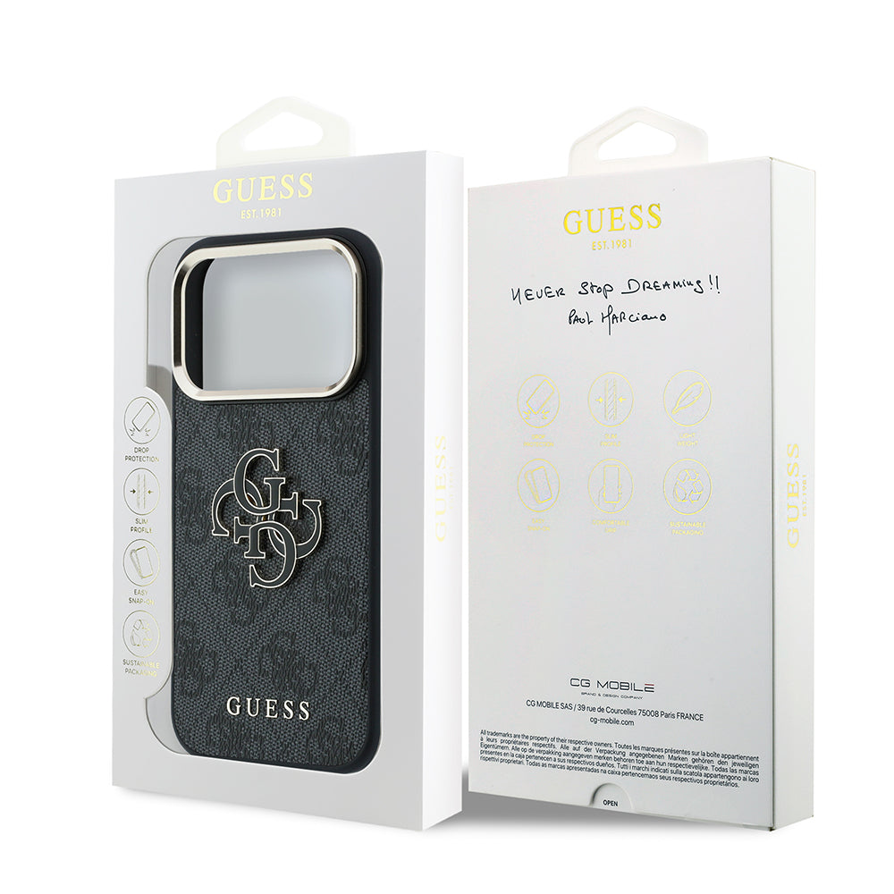 Kuori Apple iPhone 18 Pro Max / 17 Pro Max, Guess, 4G Big Resin Logo, Musta
