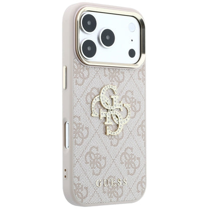 Kuori Apple iPhone 18 Pro Max / 17 Pro Max, Guess, 4G Big Strass Logo, Vaaleanpunainen
