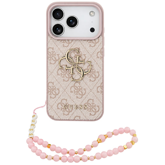 Kuori Apple iPhone 18 Pro Max / 17 Pro Max, Guess, 4G Classic Logo hihnalla, vaaleanpunainen