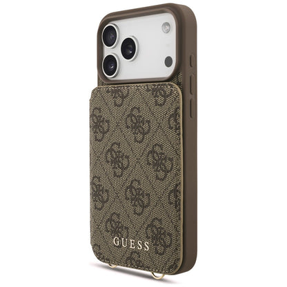 Suojakuori Apple iPhone 18 Pro Max / 17 Pro Max -puhelimelle, Guess, 4G Crossbody Cardslot, ruskea