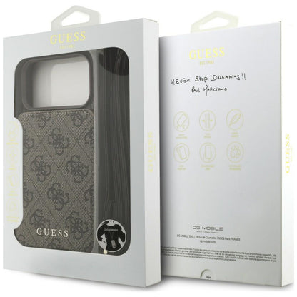 Suojakuori Apple iPhone 18 Pro Max / 17 Pro Max -puhelimelle, Guess, 4G Crossbody Cardslot, ruskea