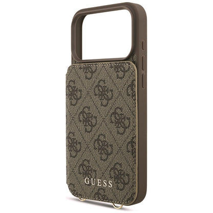 Suojakuori Apple iPhone 18 Pro Max / 17 Pro Max -puhelimelle, Guess, 4G Crossbody Cardslot, ruskea
