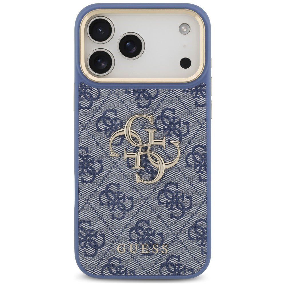 Suojakuori Apple iPhone 18 Pro Max / 17 Pro Max -puhelimelle, Guess, Big 4G Classic Logo & Big Strap Metal Buttons, sininen